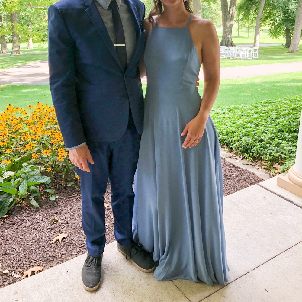 Bridesmaid Slate Blue Dress